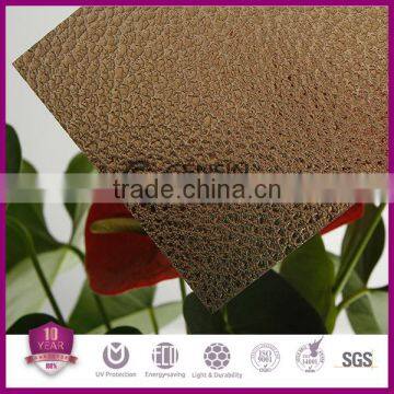 Grade A UV Protector Bronze Colored Embossed Polycarbonate Sheet,Virgin Plastic Granules Sheet,Embossed Panel