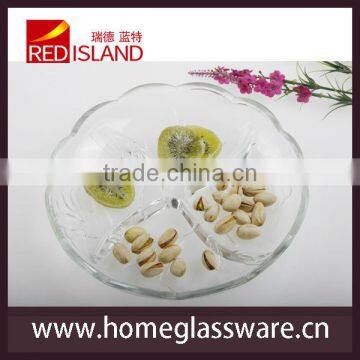 22.5cm Round Glass Candy Bowl Plate Dish Serving Tray Dividers