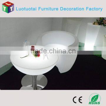 Rechargeable Battery Operated Illuminated Round Led Tea/coffee/cocktail Table photo-2