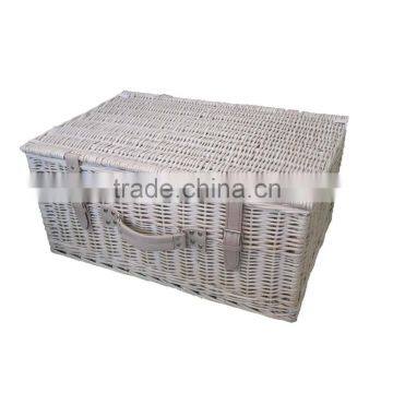 Wholesale White Wash Wicker Storage Hamper Basket