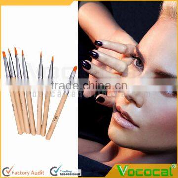 7 PCS Wooden Nail Art Acrylic UV Gel Pen Brush Tool Set Kit photo-3