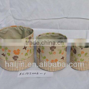 fashion and beautiful canvas storage basket with handle