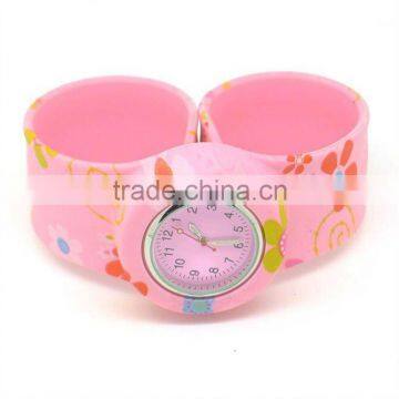 4 Color printing Silicone slap watch
