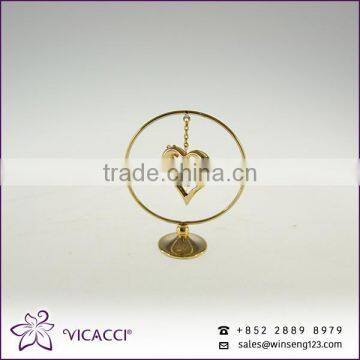 High Quality 24K Gold Plated Heart Ornaments for Wedding Gifts photo-2