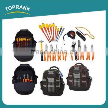 TOPRANK 23pcs hand tool backpack packing all hand tool set in one packbag