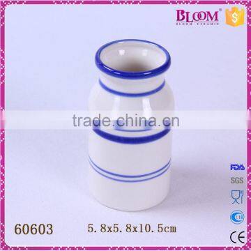 Desktop decoration small milk bottle shape white vase