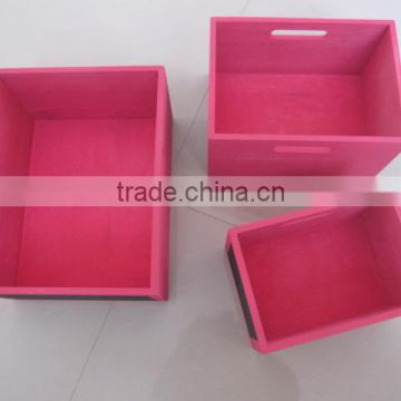 colorful finished wood boxes with black board