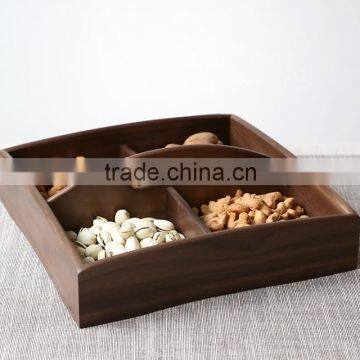 pine wood serving tray for nut and candy