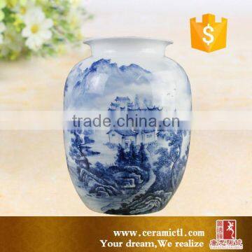 Wholesale blue and white porcelain ceramic flower vase for home cecor