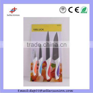 2015 High Quality Non-Stick Coating Manufacturer 4pcs Knife Set Color Knife Set