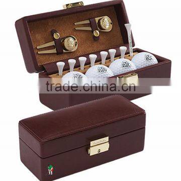 High end Leather box golf gift set