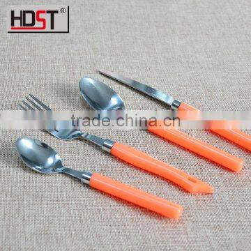 Orange color and middle east type plastic handle silverware