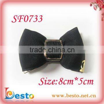 SF0733 2013 wholesale accessories black fabric hair bow filling cotton