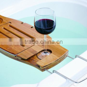 Professional manufacture cheap bamboo bathtub caddy