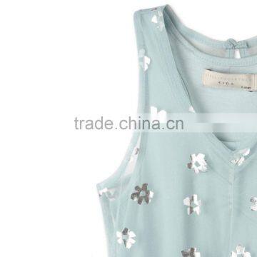 Printed Metallic Flowers Girl Tulle Party Dress Kids Frocks Neck Designs Childern Frock Model HSd5178 photo-4