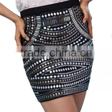 2015 New Design Ladies Sequin Skirt Elegant Embroidered Skirt photo-2