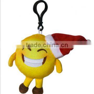 2016 Plush Mobile Keychains Emoji Key Rings With Hat Christmas Keychain photo-2