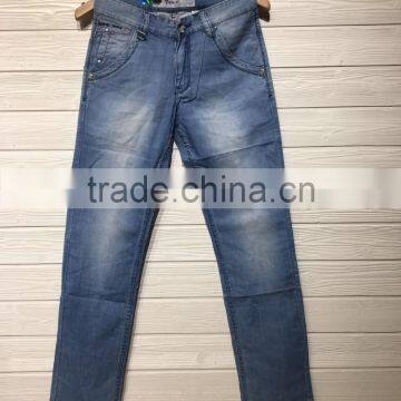 GZY Blue Straight Men Jeans Stock Lot In Bulk For South America 2017