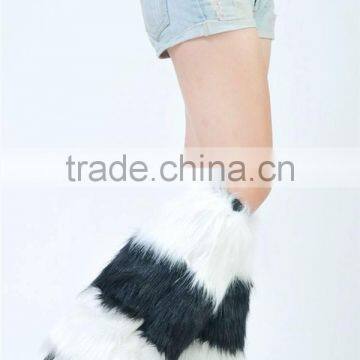 Black and White Heated Leather Lace Wholesale Baby Leg Warmers photo-4