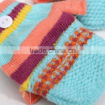 TC13023 Wholesale Knit Kids Gloves New Style Cheap Winter Fleece Long Gloves for Kids photo-6