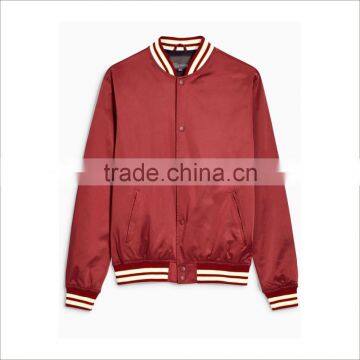 Wholesale Satin Custom Mens Bomber Jackets In Red photo-4
