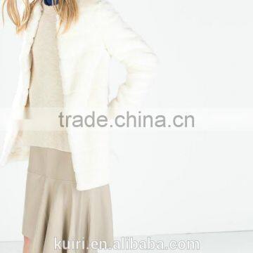 China Garments Factory Winter Fake Fur Coat Woman Lady Rabbit Fur Long Over Coat photo-2