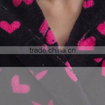 Women 100 Polyester Printed Hooded Adult Bathrobe photo-4