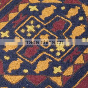Hand Embroidered Luxury Pillow India Decor Crewel Chain Stitch Cushion Case Sham photo-3