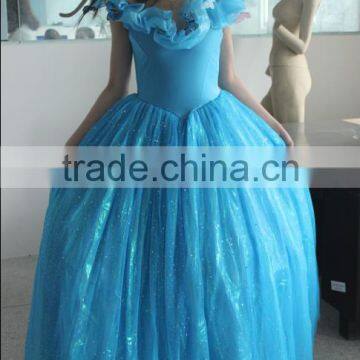 walson clothes apparel 2015 NEW Movie Sandy Princess Cinderella Princess Dress Cosplay Costume Adult