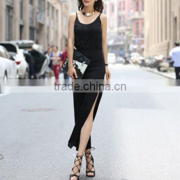 Cotton Black Slip backless halter neck sexy summer dress