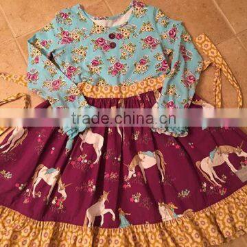 2017 Wholesale blank baby clothes Summer girl cartoon frock dress beautiful baby girls dresses