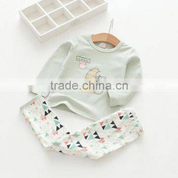 Casual Style Soft Printing Two Pieces Set Cotton Girl Pajamas photo-3