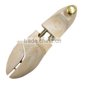 Adjustable Type Shoe Tree in Beech Wood With Double Golden Color Tube and Cap photo-2