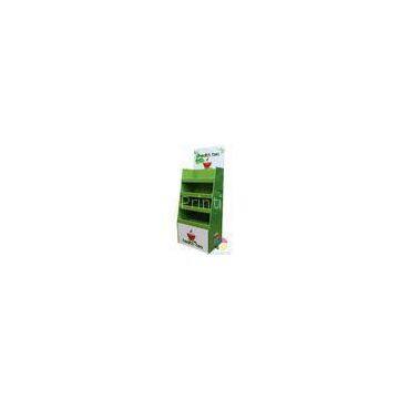 Customized drink 4 tier colourful cardboard display stand shelf for supermarket