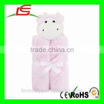  fashionable animal head soft plush baby blanket