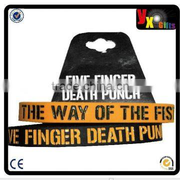 FIVE FINGER DEATH PUNCH "2 WRISTBANDS PACK" BLACK ORANGE WAY OF THE FIST NEW NWT