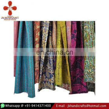 Beautiful Collection Hand Stitched Reversible Kantha Work Silk Sari Shawl