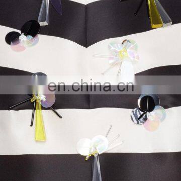 High Quality Voluminous Silhouette Open Back Ribbon Tie Sleeveless Stripe Girls Top (16110805) photo-6