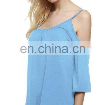 2016 BAIYIMO Latest Hot Sale Off Shoulder Women's Fancy Tunic Top Shirt