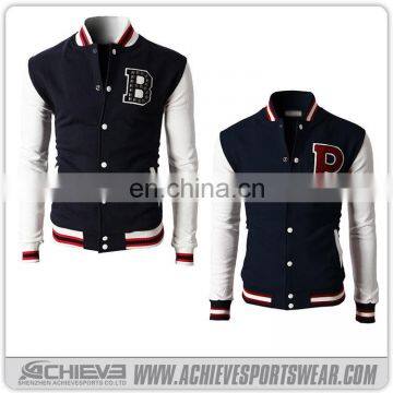 Cheapest wholesale sublimation zip and button 100% polyester baseball jacket