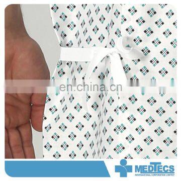 Color-Printed Floral Flame Retardant Hospital Night Dress Patient Gown photo-5