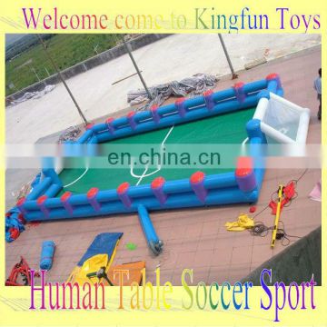 12L inflatable human table soccer pitch/human foosball field