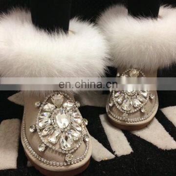 Aidocrystal factory price Handmade shiny rhinestone boots new design women best warm winter boots shoes