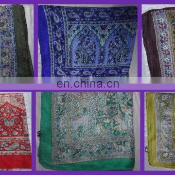 Indian Designer Silk Scarf Wraps Shawl Hijab Stoles Scarves Printed Recyclecd Soie Sari Fabric Summer India Fashion Scarf