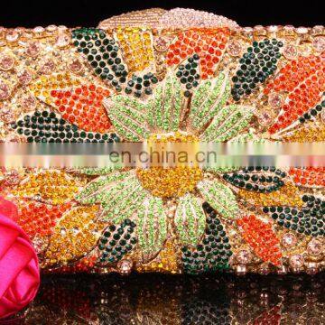 double clasp purse with flower outside