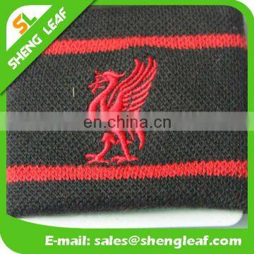 Black and red logo embroidered sweat band