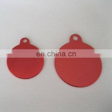 red round shape anodized pet tag