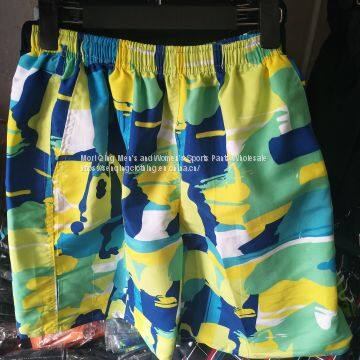 Printed summer shorts, wide sweatpants, men's breathable beach pants.