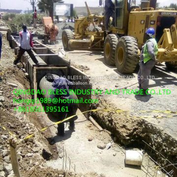 inflated form for constructing culvert onsite,  inflated air bag, inflated form, inflated formwork, rubber air bag