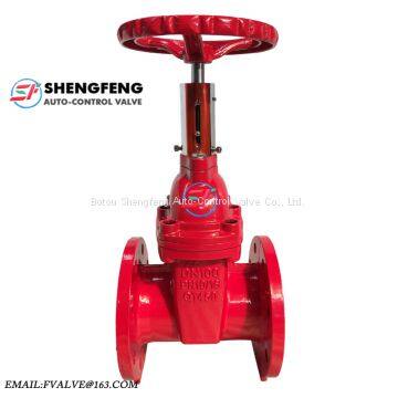 cast iron DN100 QT450 GGG50 PN16 fire signal flanged gate valve